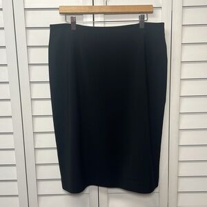 Le Suit Career Business Lined Pencil Skirt Size 14 Black